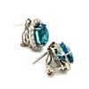 Image 3 : Blue Zircon and Diamond Halo Earrings