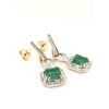 Image 4 : Emerald and Diamond Dazzling Dangling Earrings
