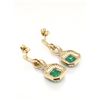 Image 5 : Emerald and Diamond Dazzling Dangling Earrings