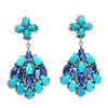 Image 1 : Stunning Turquoise, Kyanite, and Diamond Earrings