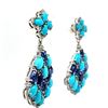 Image 3 : Stunning Turquoise, Kyanite, and Diamond Earrings