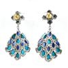 Image 4 : Stunning Turquoise, Kyanite, and Diamond Earrings