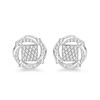 Image 1 : Cushion and Vortex Design Diamond Earrings