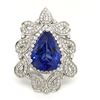 Image 1 : Dramatic Tanzanite Ring & Paisley Diamond Frame