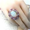 Image 7 : Need the ring span on the finger ***Large Opal, Pink Sapphire, & Diamond Shield Ring