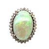 Image 2 : White Opal with Glowing Green Fire & Diamond Ring