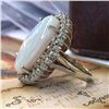 Image 3 : White Opal with Glowing Green Fire & Diamond Ring