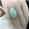 Image 9 : White Opal with Glowing Green Fire & Diamond Ring