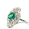 Image 2 : Designer-Cut Emerald and Diamond Swirl Ring