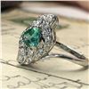 Image 5 : Designer-Cut Emerald and Diamond Swirl Ring