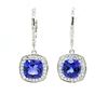 Image 1 : Dangling Tanzanite and Diamond Frame Earrings