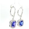 Image 2 : Dangling Tanzanite and Diamond Frame Earrings