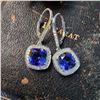 Image 3 : Dangling Tanzanite and Diamond Frame Earrings