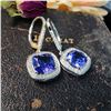 Image 4 : Dangling Tanzanite and Diamond Frame Earrings
