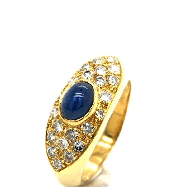 Blue Sapphire and Diamond-Very Fine AAA Gem18kt
