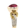 Image 4 : Ruby Ring with Yellow and White Diamonds