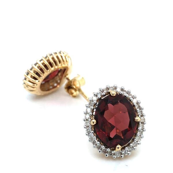Remarkable Rhodolite Garnet and Diamond Earrings