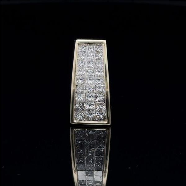 Princess-Cut Diamond Slide Pendant Invisible Set