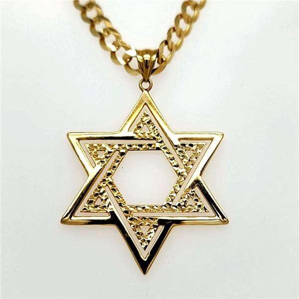 Star of David on Curb-Link Chain