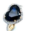 Image 3 : Romantic Heart-Shaped Blue Sapphire & Diamond Ring