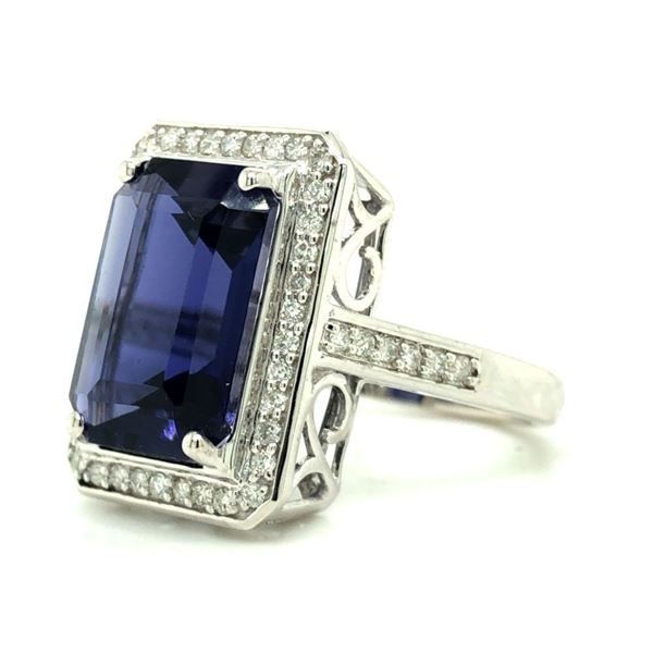 Iolite and Diamond Ring Classic Look Trending Gem