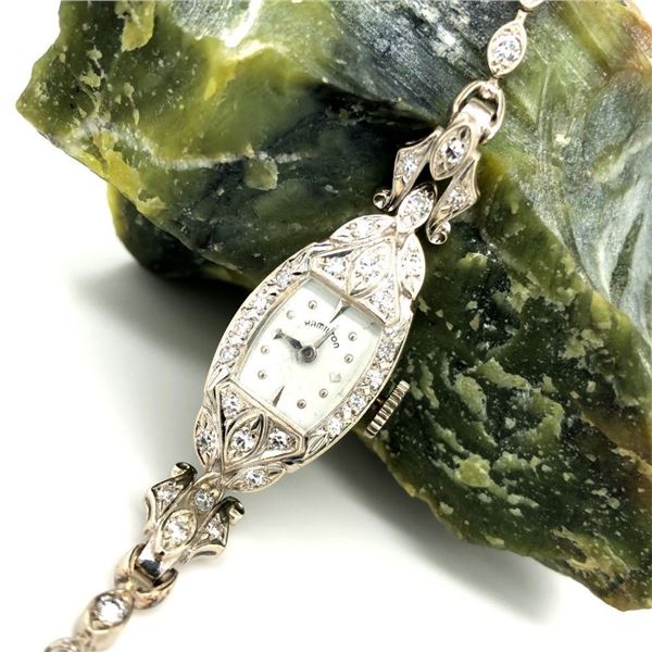 Ladies Vintage Hamilton 14K and Diamond Watch