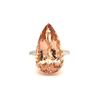 Image 1 : Pendeloque Morganite Ring with Diamond Shoulders