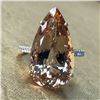 Image 2 : Pendeloque Morganite Ring with Diamond Shoulders