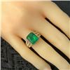 Image 5 : Bezel-Set Emerald-Cut Emerald and Diamond Ring