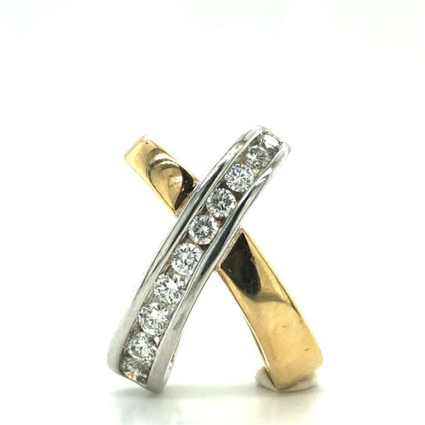 Diamond Slide Pendant Two Tone Gold
