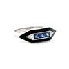 Image 3 : Blue Sapphire, Diamond & Black Enamel Stacker Ring