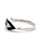 Image 5 : Blue Sapphire, Diamond & Black Enamel Stacker Ring