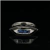 Image 6 : Blue Sapphire, Diamond & Black Enamel Stacker Ring