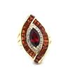 Image 1 : Incredible Garnet and Diamond Bypass Navette Ring