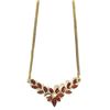 Image 1 : Garnet and Diamond Flowerette Chevron Necklace
