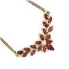 Image 8 : Garnet and Diamond Flowerette Chevron Necklace