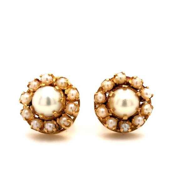 VIntage Pearl Button Earrings