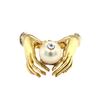 Image 1 : Hands Holding a Pearl with Diamond - 18K Ring