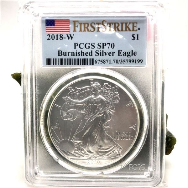 2018 W Burnished Silver Eagle SP70