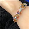 Image 8 : Beautiful Rainbow Sapphire and Diamond Bracelet Wide