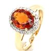 Image 1 : Mandarin Orange Spessartine Garnet & Diamond Ring