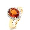 Image 2 : Mandarin Orange Spessartine Garnet & Diamond Ring