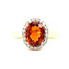 Image 4 : Mandarin Orange Spessartine Garnet & Diamond Ring