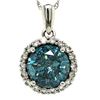 Image 1 : 2CT Blue Diamond Necklace Salt & Pepper