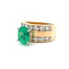 Image 2 : Mesmerizing Green Emerald and Diamond Wide Ring