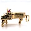 Image 2 : Ruby, Sapphire, Pearl Grand Piano Pendant 14K