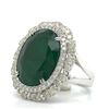 Image 1 : Emerald and Double Diamond Halo Ring