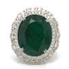 Image 2 : Emerald and Double Diamond Halo Ring