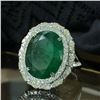 Image 3 : Emerald and Double Diamond Halo Ring