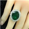 Image 4 : Emerald and Double Diamond Halo Ring